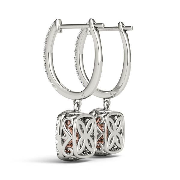 18K Rose Gold Round Diamond Halo Earrings