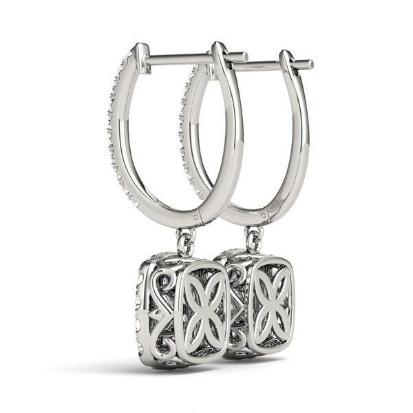 White Gold Lab Diamond Halo Earrings