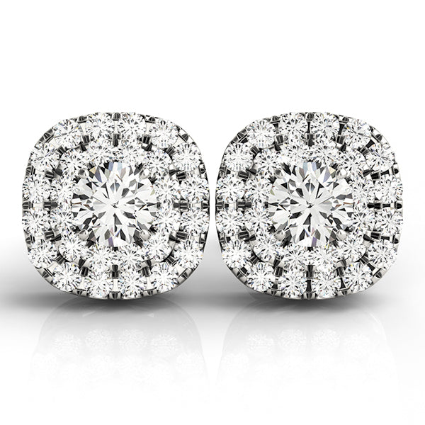 14K Rose Gold 3/4 ct tw Halo Diamond Earring
