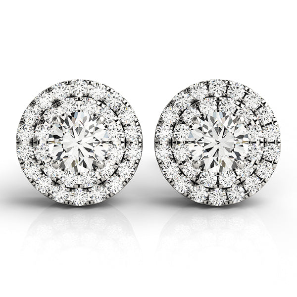 Round Lab Diamond Halo Earrings