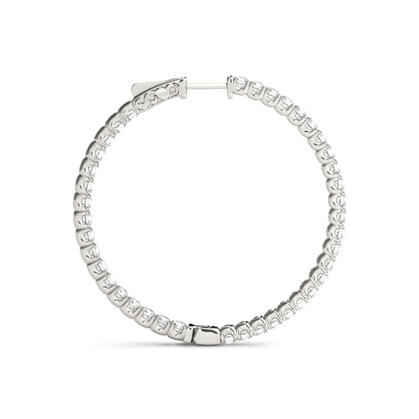 Lab Diamond Inside Out 1.2"" Hoop Earrings