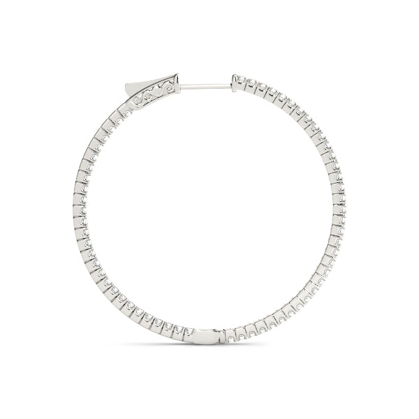 Diamond Inside Out 14K Gold Hoop Earrings 0.20ctw