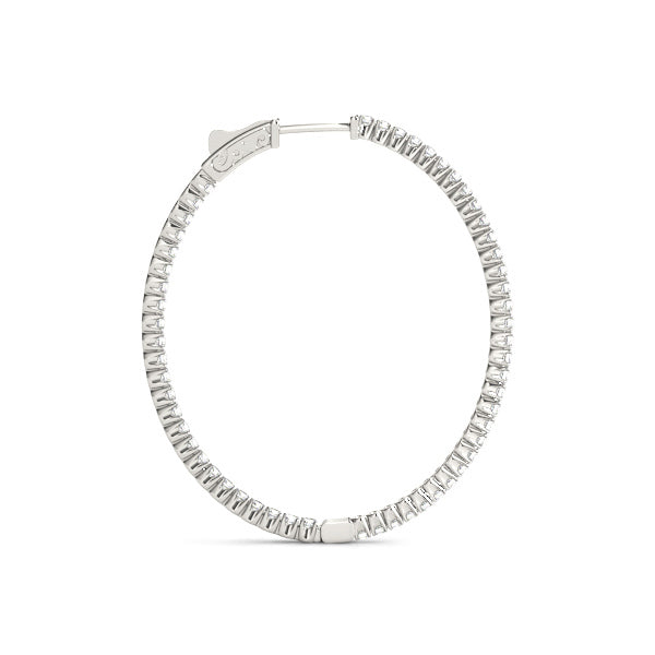 Lab Diamond Inside Out 1.5"" Hoop Earrings