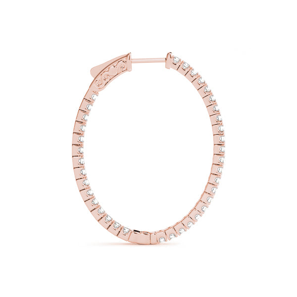 Rose Gold Lab Diamond Inside Out Hoop Earrings