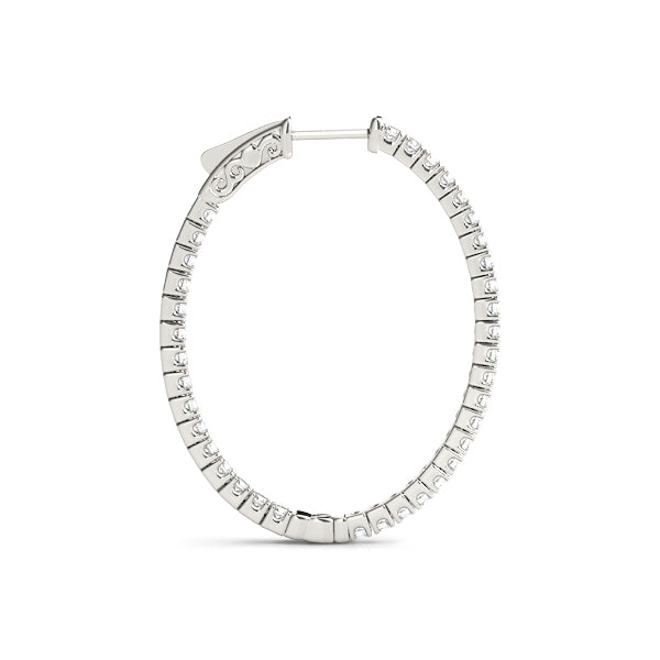 18K White Gold Lab Diamond Inside Out Hoop Earrings