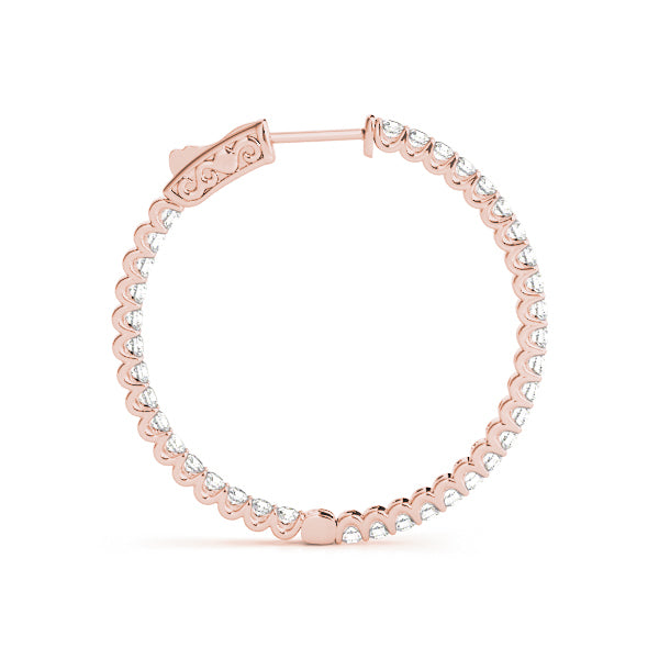 Rose Gold 0.25ctw Lab Diamond Inside Out Hoops