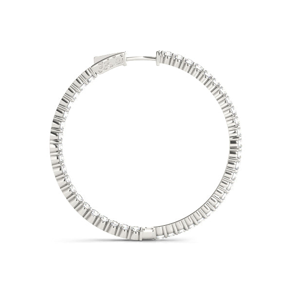 Diamond Inside Out 14K Gold Hoop Earrings