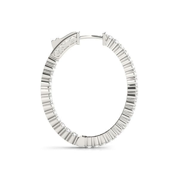 Diamond Inside Out 14K Gold Hoop Earrings