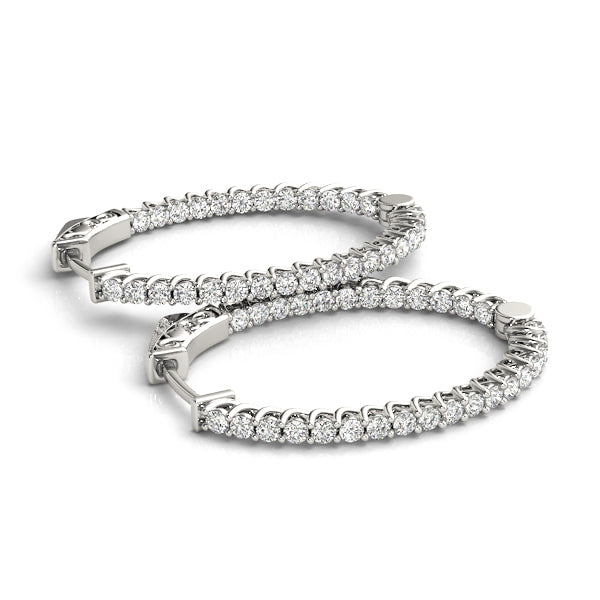 Diamond Inside Out 14K Gold Hoop Earrings