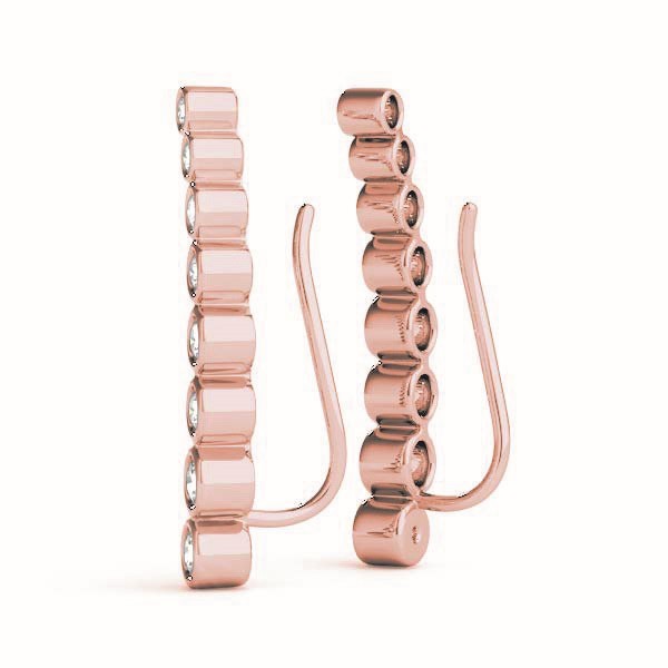 Rose Gold Lab Diamond Ear Climber Pair