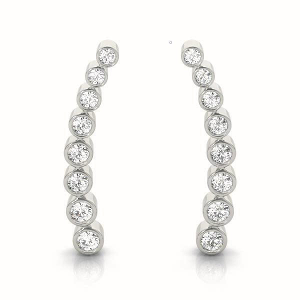 Platinum Lab Diamond Ear Climber Earrings