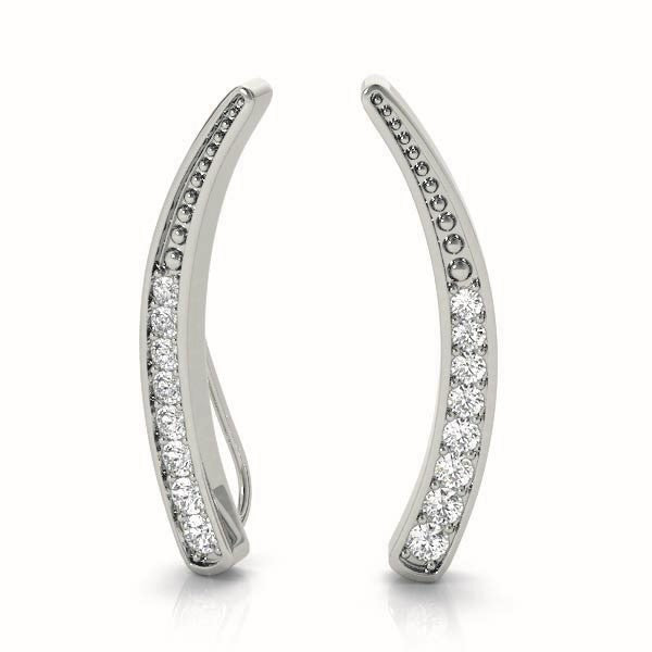 Platinum Lab Diamond Ear Climber Earrings