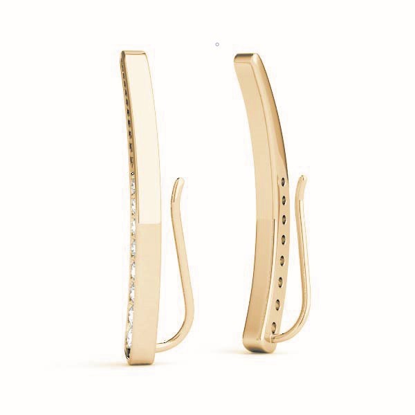 18K Yellow Gold Diamond Ear Climbers