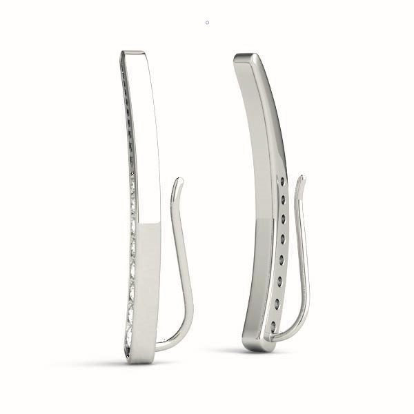 18K White Gold Lab Diamond Ear Climbers
