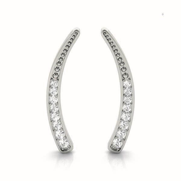 14K White Gold Lab Diamond Ear Climbers