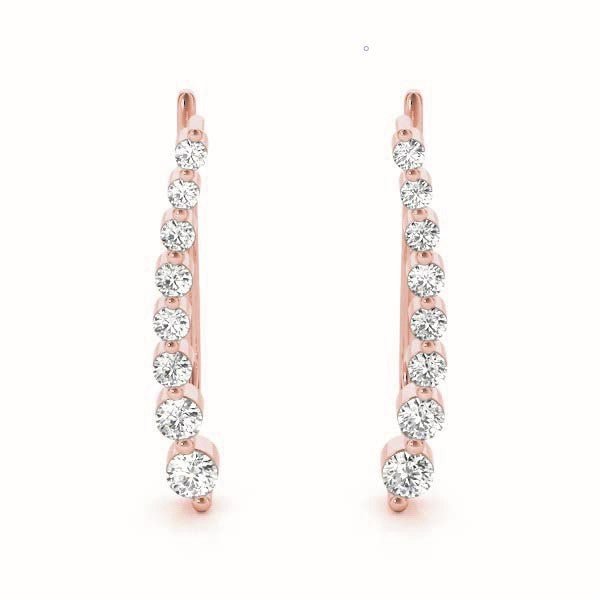 Rose Gold Lab Diamond Ear Climbers