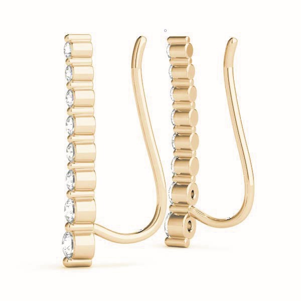 14K Yellow Gold Lab Diamond Ear Climbers