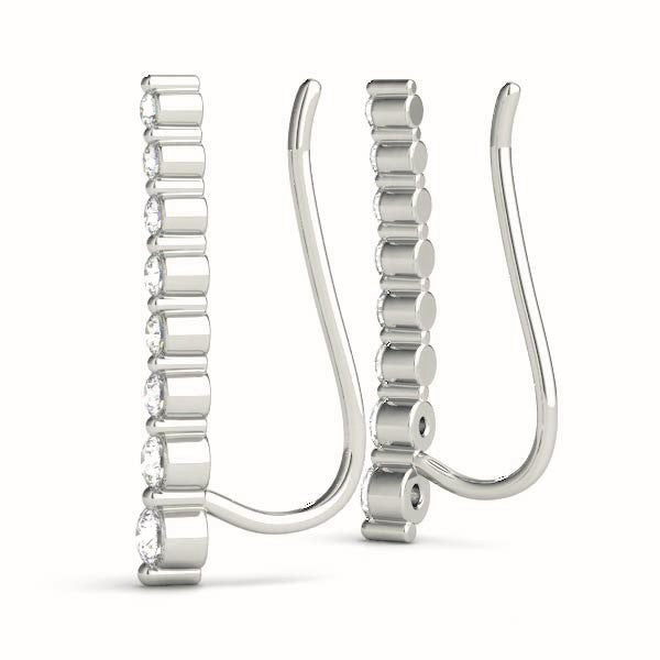 14K White Gold Diamond Ear Climbers
