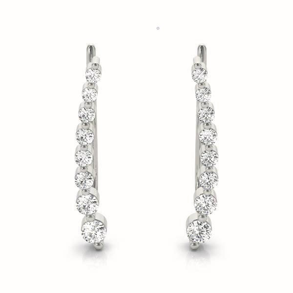 18K White Gold Lab Diamond Ear Climbers