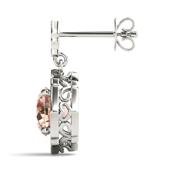 Platinum White Lab Diamond Round Stud Earrings