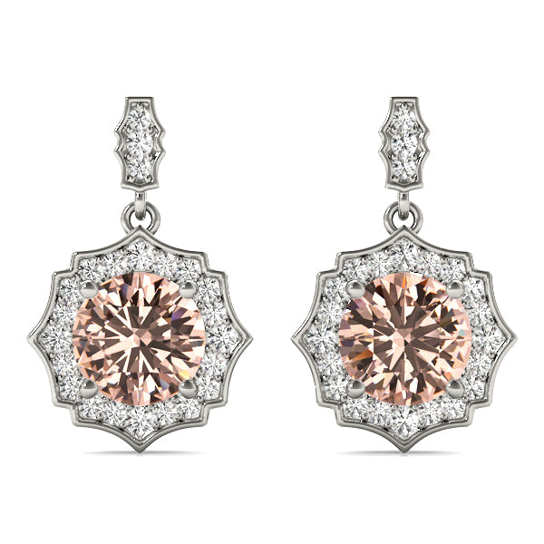 18K White Gold Lab Diamond Earring Pair