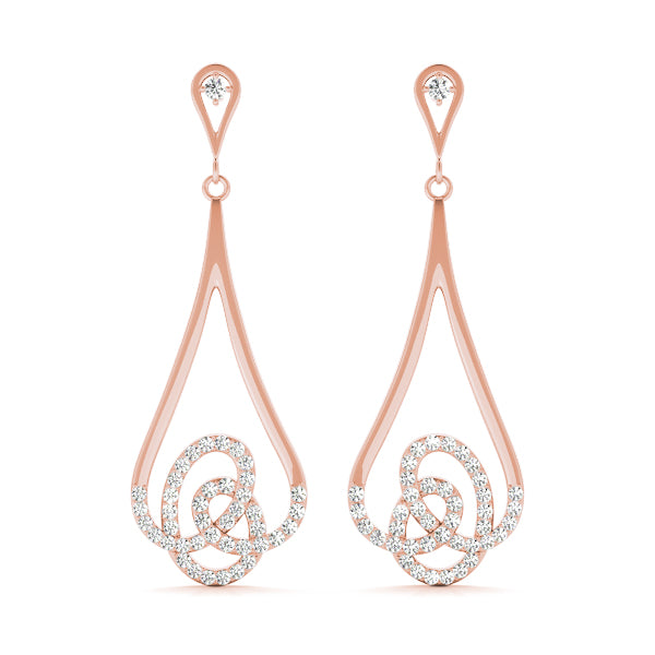 Rose Gold Lab Diamond Fashion Earring Set