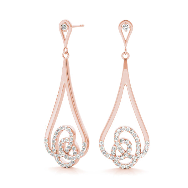 Rose Gold Lab Diamond Fashion Earring Set
