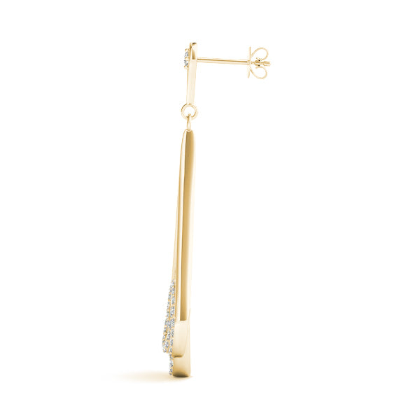 14K Yellow Gold Multi-Diamond Fashion Earrings