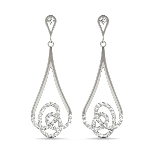 Platinum White Diamond Fashion Earrings