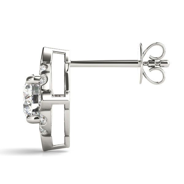 18K White Gold Lab Diamond Halo Earrings
