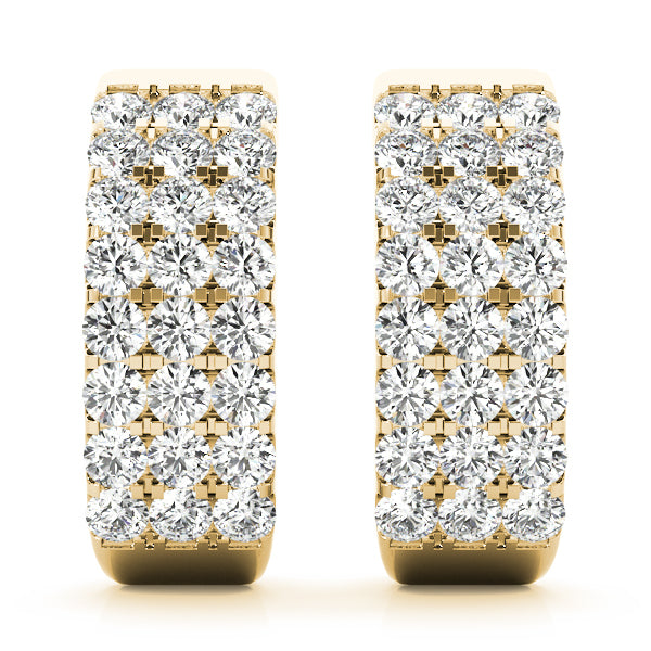 14K Yellow Gold Lab Diamond J-Hoop Earrings