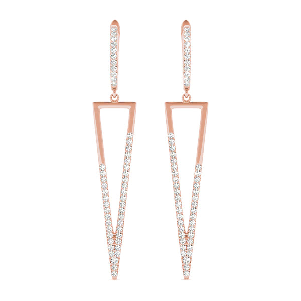 Rose Gold Lab Diamond Fashion Earrings