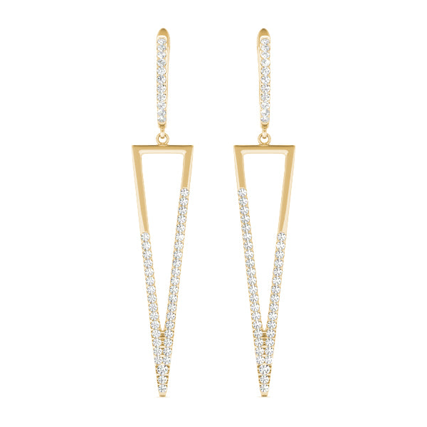 18K Yellow Gold Lab Diamond Fashion Earrings