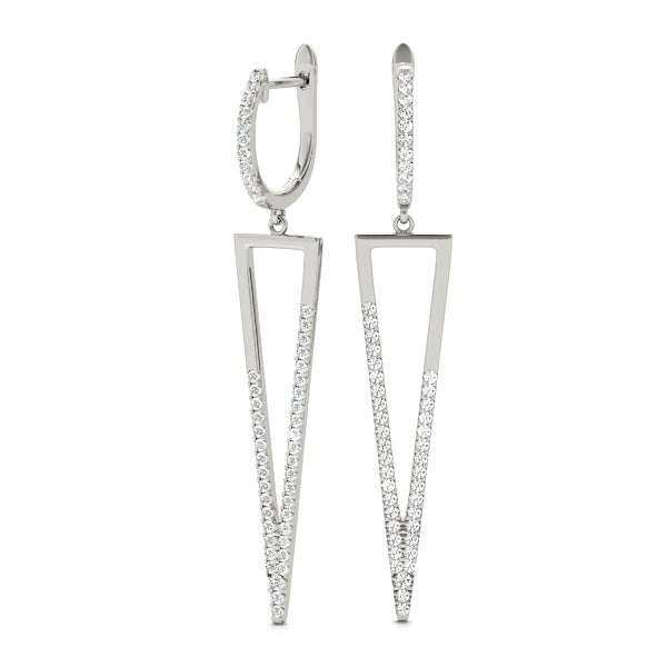 Platinum White Diamond Fashion Earrings