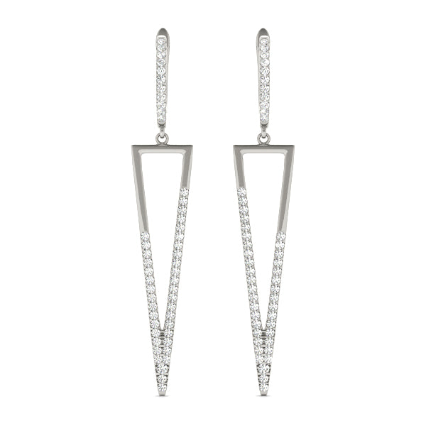 18K White Gold Multi-Diamond Fashion Earrings