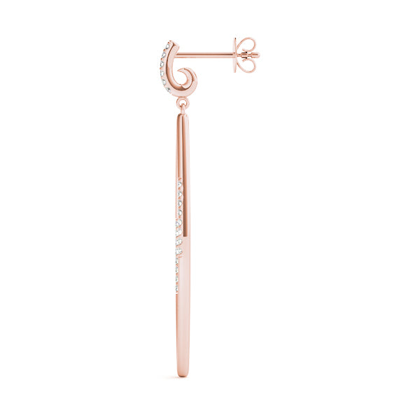 Rose Gold Lab Diamond Fashion Earring Pair