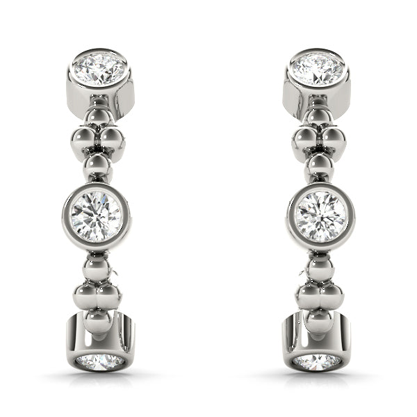 White Gold Lab Diamond J-Hoop Earrings 0.45ctw