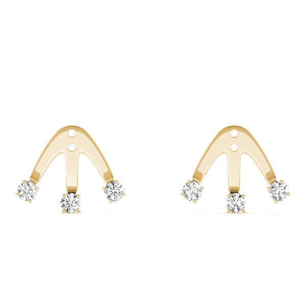 14K Yellow Gold Diamond Earring Jackets