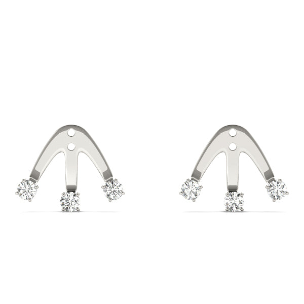 Lab Diamond 3-Stone Earring Jackets