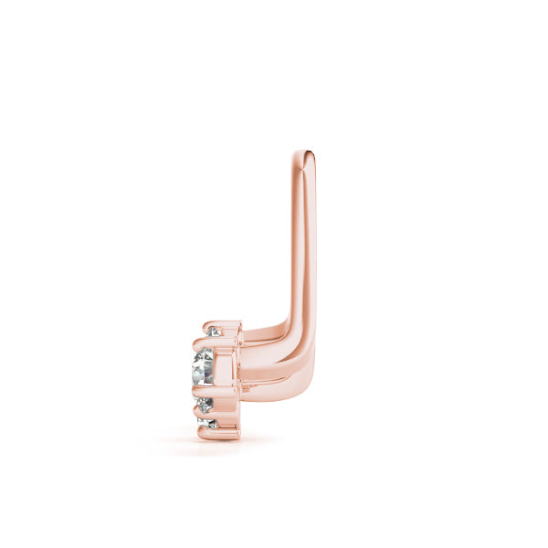 14K Rose Gold 3-Stone Lab Diamond Earring Jackets