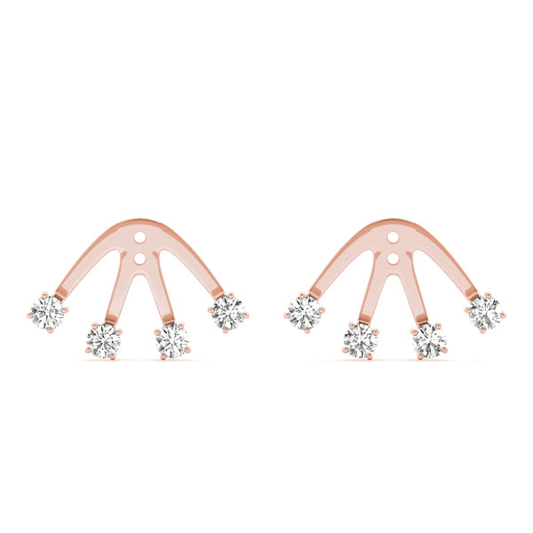 4-Stone Lab Diamond Rose Gold Earring Jackets