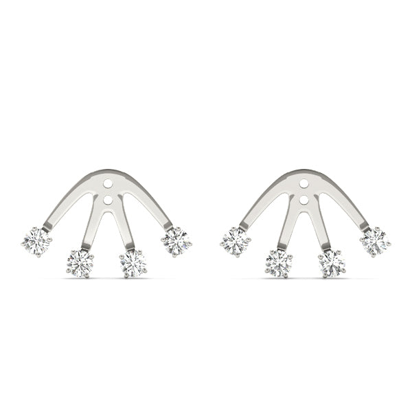 White Platinum 4-Stone Diamond Earring Jackets