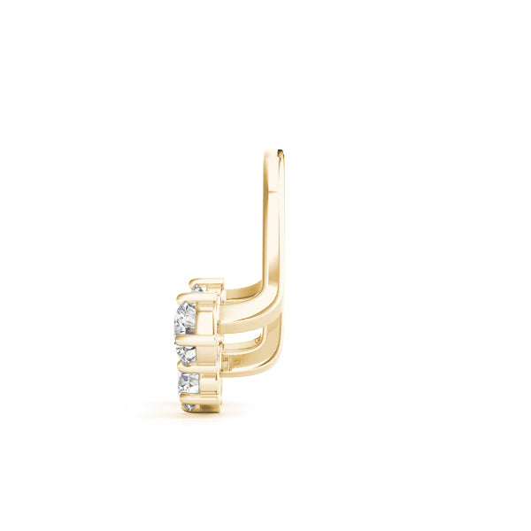 14K Yellow Gold Round Diamond Fashion Earrings
