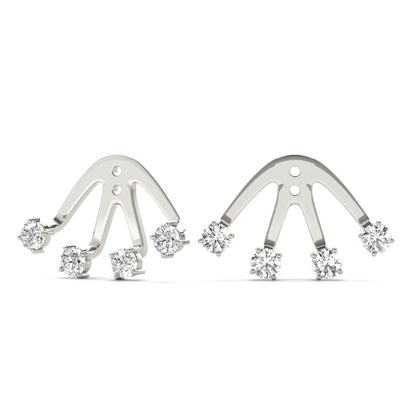White 14K Gold Lab Diamond Earring Jackets