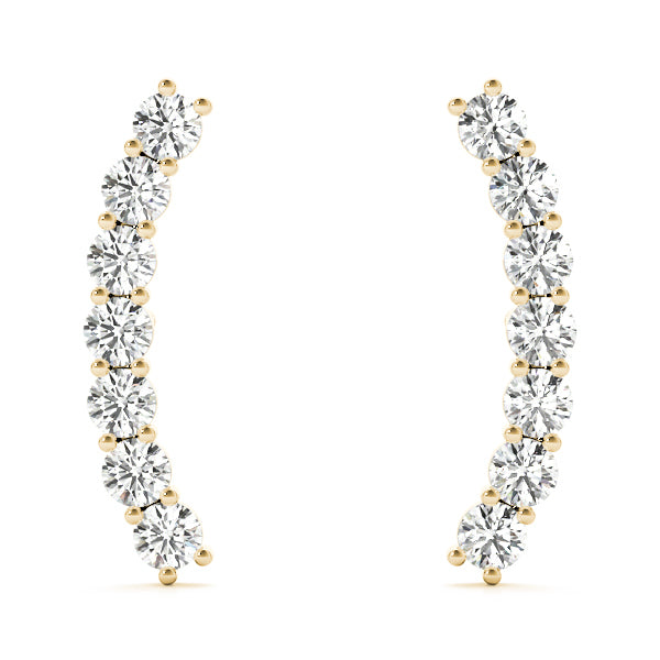 14K Yellow Gold 5 Stone Lab Diamond Earring Jackets