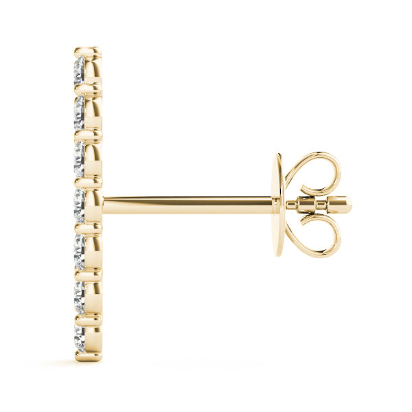 14K Yellow Gold 5 Stone Lab Diamond Earring Jackets