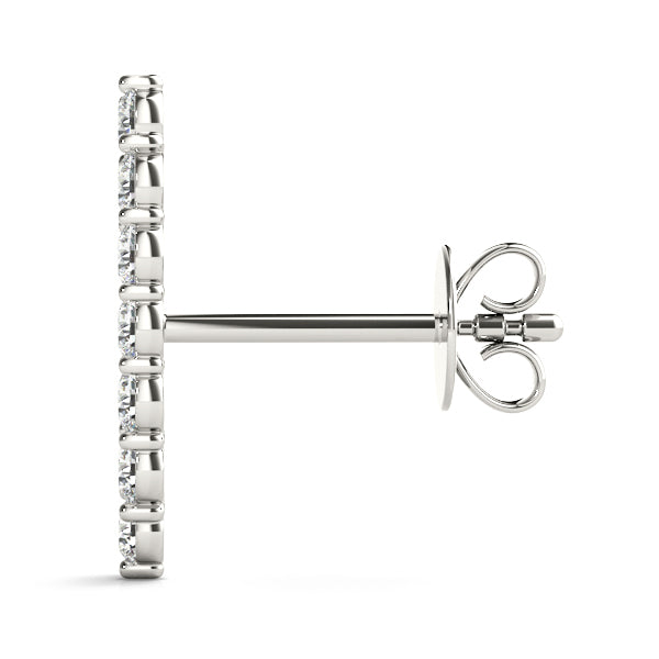White Gold 5-Stone Lab Diamond Earring Jackets
