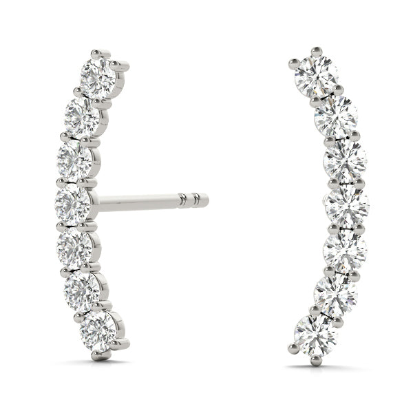 White Gold 5-Stone Lab Diamond Earring Jackets