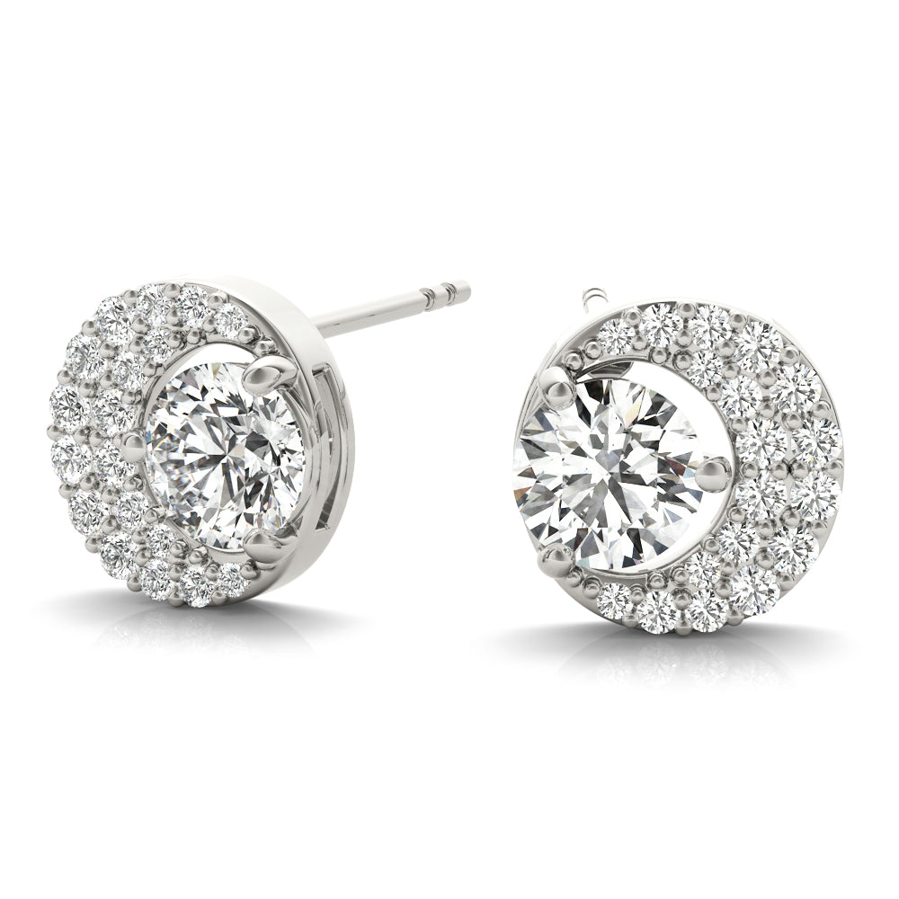 14K White Gold Lab Diamond Stud Earrings