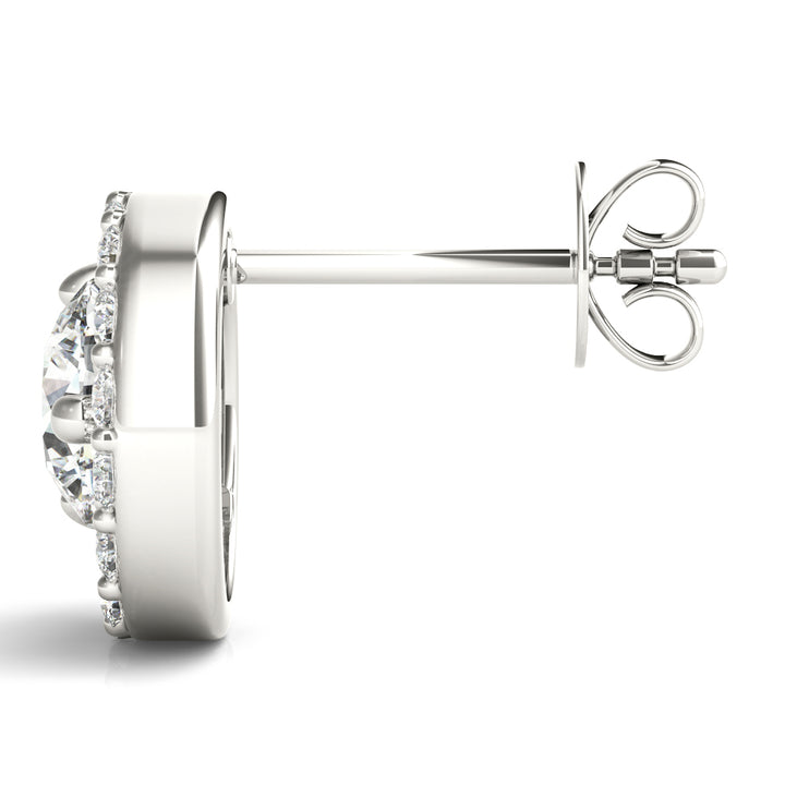 14K White Gold Lab Diamond Stud Earrings
